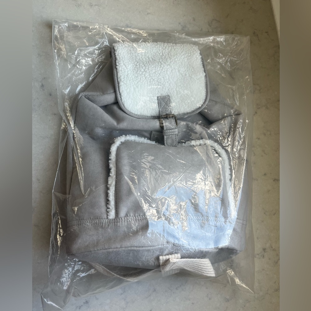NEW! Pottery Barn Kids Ultra Suede Sherpa Backpack